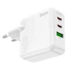 Зарядне мережеве Hoco C115A 2Type-C/USB PD65W швидка зарядка для телефона/смартфона для Android/Samsung/Xiaomi/Huawei/Meizu/Apple Білий - изображение 1