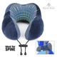 Дорожная подушка ортопедическая для путешествий Royal Rest Memory Foam 27*25*12см Синя (RR-03) - изображение 7