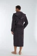 Мужской халат Nusa 1320 с капюшоном Баклажановый, M - изображение 3