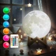 Настільний нічник світильник лампа Місяць на пульті 3D Moon Light Lamp з акумулятором 16 кольорів сенсорне керування - зображення 1