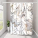 Шторка для ванной комнаты Bathlux 180 x 180 см с водоотталкивающим покрытием с мраморным бежевым узором - изображение 3
