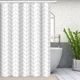 Шторка для ванної кімнати Bathlux 180 x 180 см люкс якість з водовідштовхувальним покриттям Біла з сірими ромбами (20031) - зображення 2