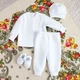 Полный теплый набор для крещения мальчика с крыжмой 56 см белый KD22KR7-ImennaVekrut-18 Ladan - изображение 9