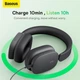 Навушники BASEUS Bowie Noise-Cancelling Wireless Headphones H1 (NGTW230013) сірі - зображення 3