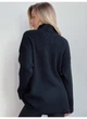 Светр oversize подовжений широкий MB чорний, one size СВ9046 - изображение 2