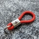 Плетеный кожаный брелок с логотипом MINI цвет Красный (1026B_3) - изображение 1