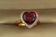 Кільце Xuping Jewelry серце океану з червоним каменем 1,6 см р 18 золотисте - зображення 1