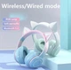 Навушники FINGERTIME BT029C CAT EAR з мікрофоном та підсвічуванням з котячими вушками, бездротові + дротові, колір фіолетовий - зображення 8