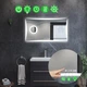 Прямоугольное зеркало с LED подсветкой 110 на 70 см, с тремя сенсорами, часами, подогревом и линзой с подсветкой, модель Amado La Mir (Amadog185) - изображение 2