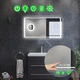 LED-зеркало 80x60см, с тремя сенсорами, часами, подогревом и линзой с подсветкой, модель Emma (Emmag31) - изображение 2