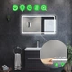 LED-зеркало 80x70см, с двумя сенсорами, часами, подогревом и линзой без подсветки, модель Anvi (Anvig51) - изображение 2
