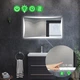 Прямоугольное зеркало с LED подсветкой 80 на 60 см, с двумя сенсорами, часами и подогревом, модель Amado La Mir (Amadog28) - изображение 2