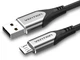 Кабель зарядний Vention USB 2.0 — microUSB 1 м металевий корпус Black (YM0262) - зображення 2