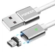 Кабель зарядний магнітний Micro USB Fonken 2.4 A в прогумованій оболонці 1 м White (YM0432) - зображення 2