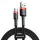 Кабель зарядный Micro USB Baseus USB Cable to microUSB Cafule 2m Black/Red (YM0454) - зображення 2