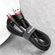 Кабель зарядный Micro USB Baseus USB Cable to microUSB Cafule 2m Black/Red (YM0454) - зображення 4