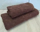 Набор турецких махровых полотенец Zeron 50х90+70х140 Damask Brown - изображение 3