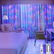 Светодиодная новогодняя гирлянда штора \ дождь на окно 3х2м 200 LED с USB проводом 5В и пультом (разноцветный, RGB) - изображение 1