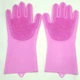 Силиконовые перчатки для мытья посуды многофункциональные Magic Silicone Gloves Pink - изображение 6