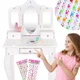 Дерев'яний туалетний столик із дзеркалом для дівчинки Kinderplay GS3302 + наклейки та татуювання - зображення 5