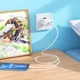 Мережевий зарядний пристрій Hoco Type-C to Lightning cable Pure power three-port C126A USB 2хType-C 40W 3A - зображення 6