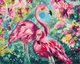Картина по номерам Brushme Цветочный фламинго 40 x 50 см BS33251 - изображение 1