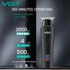 Триммер для волос VGR V-937, с USB-кабелем для зарядки, светодиодным дисплеем, 3 насадками - изображение 5