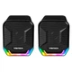 Комп'ютерні стовпчики Fantech GS202 Sonar акустика 6W, AUX, USB, LED RGB підсвічування, дротові для комп'ютера або ноутбука Чорний - зображення 3