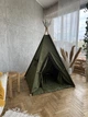 Вігвам дитячий Zhukokids однотонний з ковриком і фіксатором 115x115x190 Хакі - зображення 5