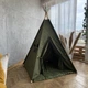 Вігвам дитячий Zhukokids однотонний з ковриком і фіксатором 115x115x190 Хакі - зображення 10