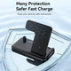 Безпровідний зарядний пристрій ESSAGER Jiecheng 4 in1 PD15W Foldable Desktop Wireless Charger Black (EWXZM-JC01-Z) - зображення 9