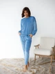 Пижама (свитшот + штаны) женская теплая велюровая BARWA garments 0332/333 S Голубая (2113323331213) - изображение 4
