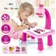 Дитячий набір для малювання - стіл з проектором Drawing Set Projector, 3 слайди (24 картинки), різнокольорові фломастери, для хлопчиків і дівчаток, рожевий (YM-6886) - зображення 2