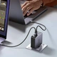 Зарядний пристрій Ugreen CD289 3xUSB 140W GaN (2хUSB-C+USB-A) with C to C Cable 1.5 м Gray - зображення 4
