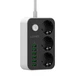 Мережевий фільтр LDNIO SE3631 3x220V+6хUSB(3.4А) 2М електричний подовжувач зарядка для пристроїв Чорний-Білий - изображение 1