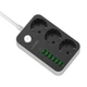 Мережевий фільтр LDNIO SE3631 3x220V+6хUSB(3.4А) 2М електричний подовжувач зарядка для пристроїв Чорний-Білий - изображение 3