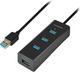 USB-хаб Axagon 4-портовий USB 3.2 Gen 1 2 м Black (98595247903532) - зображення 1