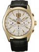 Мужские часы Orient FTV01002W Золото\Черный Натуральный кожаный ремешок - изображение 1