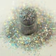 Сріблястий голограмний мульти-глітер Lecente Silver Holographic Multi Glitz Chunky Glitter (8,5 г) - зображення 2