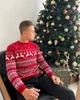 Чоловічий новорічний светр з оленями "Deer" Червоний, розмір 3XL - зображення 4