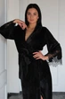 Длинный халат на запах Felena Black Onyx 438 50(XXL) Черный - изображение 2