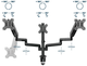 Кронштейн для 3 моніторів Gembird 17-32" 2-9 кг (MA-DA3-01) - зображення 16
