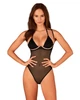 Прозоре боді Obsessive Selinne teddy XL/2XL Black, дрібна сітка, подвійні бретелі - зображення 1
