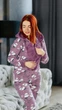 Жіноча піжама комбінізон (кігурумі) з кишенею на попі (попожама) Pijamoni Фіолетова розмір M - зображення 3