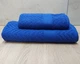 Набор турецких махровых полотенец Zeron 50х90+70х140 Zigzag Bordur Blue - изображение 1