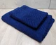 Набор турецких махровых полотенец Zeron 50х90+70х140 Zigzag Bordur Dark Blue - изображение 2