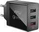 Зарядний пристрій ESSAGER Fangbo QC3.0 USB-A (QC+Dual 2.4A) EU Black (ECTQC3-FBB01) - зображення 1