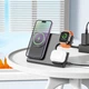 Настільна безпровідна зарядка 3в1 розкладна для iPhone, iWatch/Airpods HOCO CQ1 Чорний - зображення 8