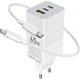 Мережевий зарядний пристрій Gelius Nimble GaN 65W GP-HC051 + кабель Type-C/Type-C White - изображение 1