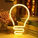 Настенный неоновый светильник ночник Лампочка Decoration Lamp (26х17 см, USB, 5 В, 3хАА, лампа) - Белая - изображение 1